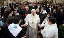 Pope meets with migrants, homeless, youths