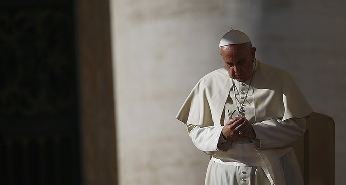 Pope Francis leads his general audience in St. Peter's Square at the Vatican Nov.19. (CNS photo/Tony Gentile, Reuters)