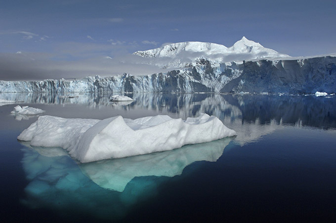 The Sheldon Glacier with Mount Barre in the background is seen from Ryder Bay near Rothera Research Station, Adelaide Island, Antarctica, in this undated handout photo. (CNS photo/NASA handout via Reuters)