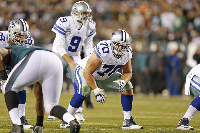 Zack Martin (70) of the Dallas Cowboys during the Cowboys 38-27 win over the Philadelphia Eagles at Lincoln Financial Field in Philadelphia, Pennsylvania. (Photo by James D. Smith/Dallas Cowboys)