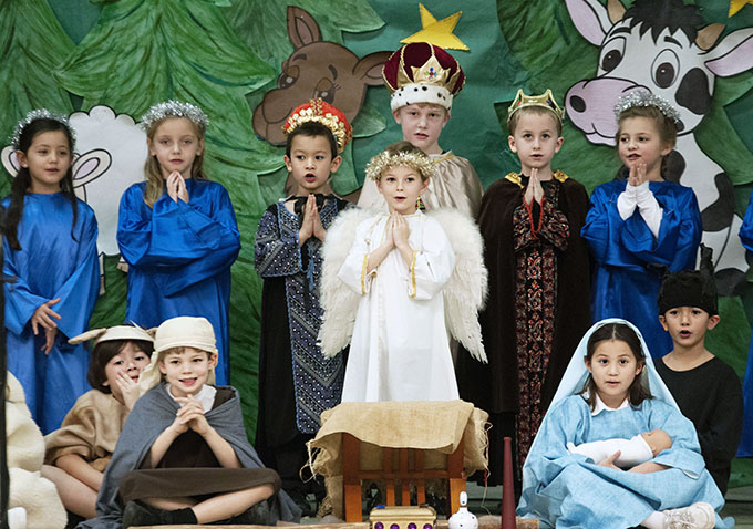 First-graders perform a nativity play Dec. 9 for parents at St. Patrick Catholic School. (JENNA TETER/The Texas Catholic)