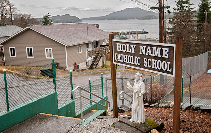 Holy Name Catholic School is the only Catholic school in the Diocese of Juneau. (JENNA TETER/The Texas Catholic)