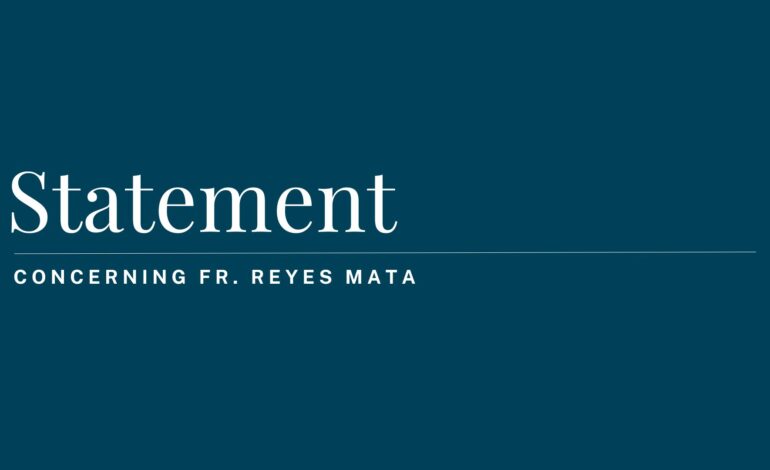 Diocese issues statement concerning Fr. Reyes Mata